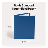Smead - Two-Pocket Folder, Textured Paper, 100-Sheet Capacity, 11 x 8.5, Dark Blue, 25/Box