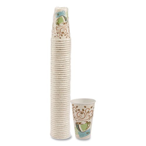 Dixie - PerfecTouch Paper Hot Cups, 16 oz, Coffee Haze Design, 50/Pack