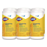 Clorox - Disinfecting Wipes, 1-Ply, 7 x 8, Lemon Fresh, White, 75/Canister, 6/Carton