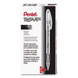Pantel - R.S.V.P. Ballpoint Pen, Stick, Fine 0.7 mm, Black Ink, Clear/Black Barrel, Dozen