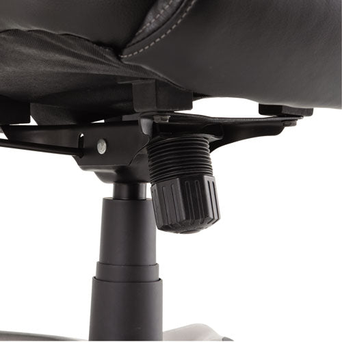 Alera - Alera Veon Series Executive High-Back Bonded Leather Chair, Supports Up to 275 lb, Black Seat/Back, Graphite Base