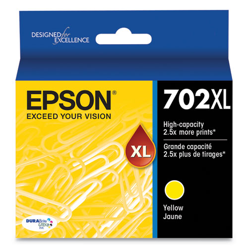 EPSON - T702XL420-S (702XL) DURABrite Ultra High-Yield Ink, 950 Page-Yield, Yellow