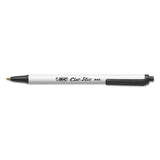 BiC - Clic Stic Ballpoint Pen, Retractable, Medium 1 mm, Black Ink, White Barrel, Dozen