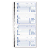 TOPS - Second Nature Phone Call Book, Two-Part Carbonless, 5 x 2.75, 4 Forms/Sheet, 400 Forms Total