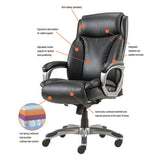 Alera - Alera Veon Series Executive High-Back Bonded Leather Chair, Supports Up to 275 lb, Black Seat/Back, Graphite Base