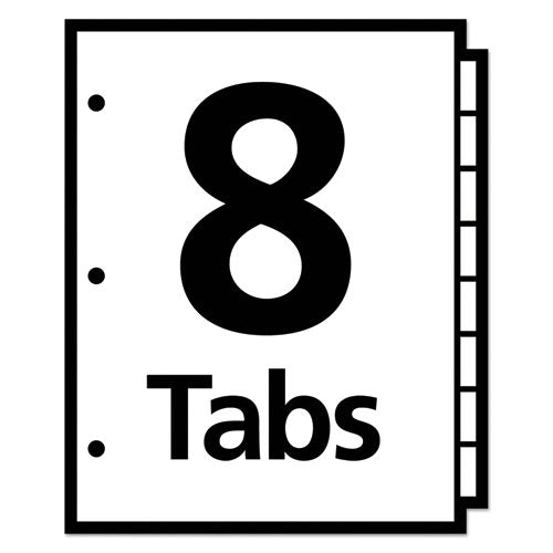 Avery - Write and Erase Big Tab Paper Dividers, 8-Tab, 11 x 8.5, White, Assorted Tabs,1 Set