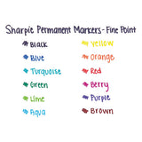 Sharpie - Fine Tip Permanent Marker, Fine Bullet Tip, Blue, Dozen