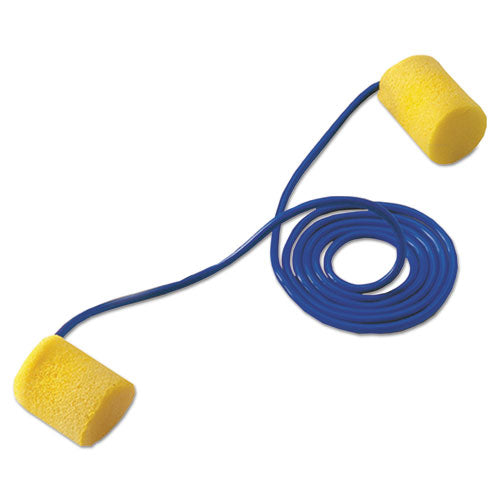 3M - E-A-R Classic Earplugs, Corded, PVC Foam, Yellow, 200 Pairs/Box
