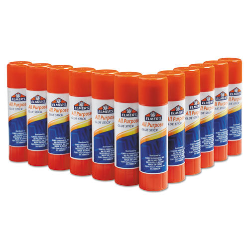 Elmer's - Disappearing Glue Stick, 0.77 oz, Applies White, Dries Clear, 12/Pack