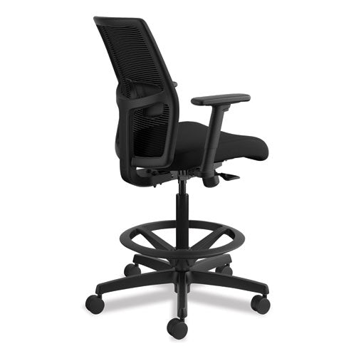 Hon - Ignition 2.0 Ilira-Stretch Mesh Back Task Stool, Supports Up to 300 lb, 23" to 32" Seat Height, Black