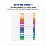 Avery - Customizable TOC Ready Index Multicolor Tab Dividers, 12-Tab, Jan. to Dec., 11 x 8.5, White, Traditional Color Tabs, 1 Set