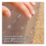 ES Robbins - EverLife All Day Support Chair Mat for Medium Pile Carpeted Floors, Contoured Oval with Lip, Straight Edges, 66 x 60, Clear