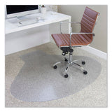 ES Robbins - EverLife All Day Support Chair Mat for Medium Pile Carpeted Floors, Contoured Oval with Lip, Straight Edges, 66 x 60, Clear