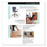 ES Robbins - EverLife All Day Support Chair Mat for Medium Pile Carpeted Floors, Contoured Oval with Lip, Straight Edges, 66 x 60, Clear
