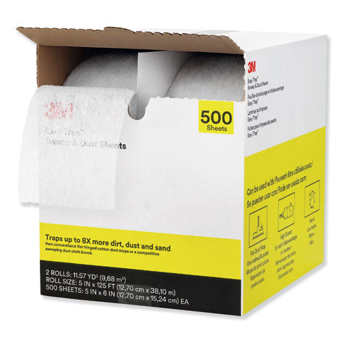 3M - Easy Trap Duster, 5" x 125 ft, White, 250 Sheet/Roll, 2 Rolls/Carton