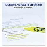 Avery - HI-LITER Desk-Style Highlighters, Fluorescent Yellow Ink, Chisel Tip, Yellow/Black Barrel, Dozen