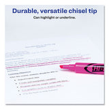 Avery - HI-LITER Desk-Style Highlighters, Fluorescent Pink Ink, Chisel Tip, Pink/Black Barrel, Dozen