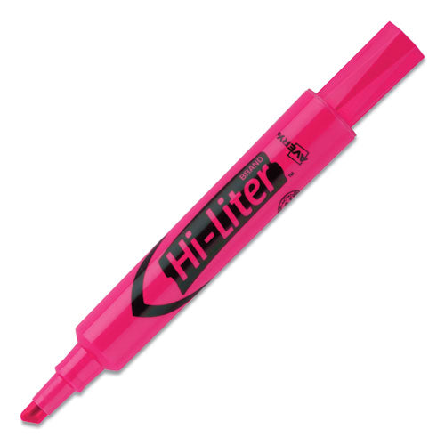 Avery - HI-LITER Desk-Style Highlighters, Fluorescent Pink Ink, Chisel Tip, Pink/Black Barrel, Dozen