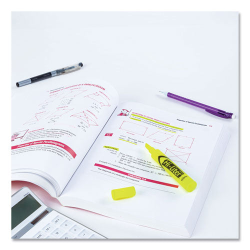 Avery - HI-LITER Desk-Style Highlighters, Fluorescent Yellow Ink, Chisel Tip, Yellow/Black Barrel, Dozen