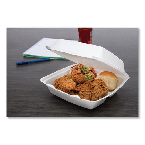 Dart - Foam Hinged Lid Containers, 3 Compartments, 8.38 x 7.78 x 3.25, 200/Carton