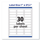 Avery - Easy Peel White Address Labels w/ Sure Feed Technology, Inkjet Printers, 1 x 2.63, White, 30/Sheet, 25 Sheets/Pack
