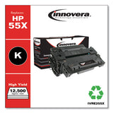 innovera - Remanufactured Black High-Yield Toner, Replacement for 55X (CE255X), 12,500 Page-Yield