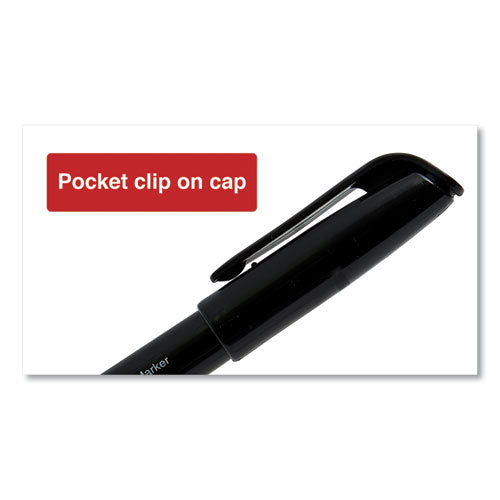 Universal - Pen-Style Permanent Marker, Fine Bullet Tip, Black, Dozen