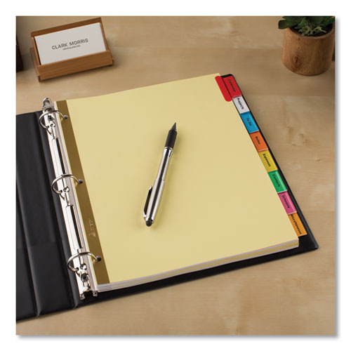 Avery - Insertable Big Tab Dividers, 8-Tab, Double-Sided Gold Edge Reinforcing, 11 x 8.5, Buff, Assorted Tabs, 1 Set
