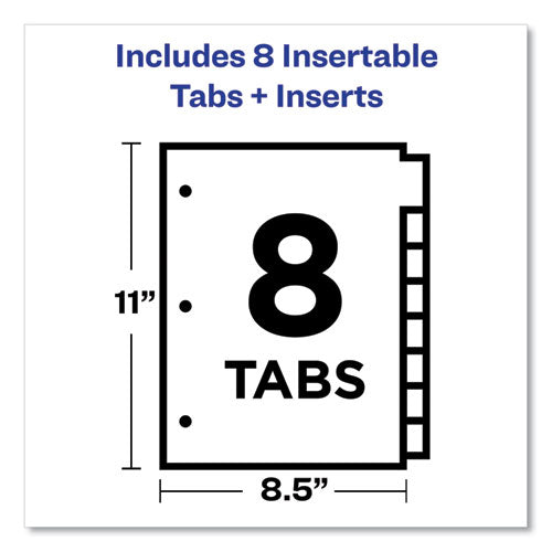 Avery - Insertable Big Tab Dividers, 8-Tab, Double-Sided Gold Edge Reinforcing, 11 x 8.5, Buff, Assorted Tabs, 1 Set