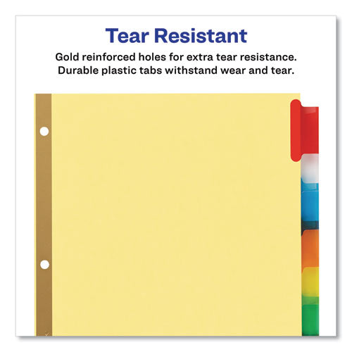 Avery - Insertable Big Tab Dividers, 8-Tab, Double-Sided Gold Edge Reinforcing, 11 x 8.5, Buff, Assorted Tabs, 1 Set
