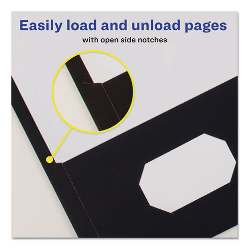 Avery - Two-Pocket Folder, 40-Sheet Capacity, 11 x 8.5, Black, 25/Box