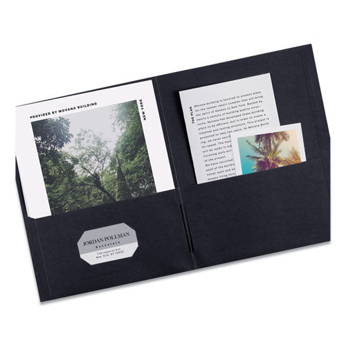 Avery - Two-Pocket Folder, 40-Sheet Capacity, 11 x 8.5, Black, 25/Box