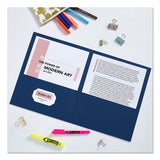 Avery - Two-Pocket Folder, 40-Sheet Capacity, 11 x 8.5, Dark Blue, 25/Box