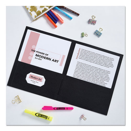 Avery - Two-Pocket Folder, 40-Sheet Capacity, 11 x 8.5, Black, 25/Box