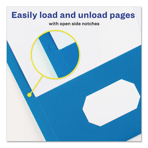 Avery - Two-Pocket Folder, 40-Sheet Capacity, 11 x 8.5, Light Blue, 25/Box