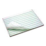 Domtar Paper - Continuous Feed Computer Paper, 1-Part, 18 lb Bond Weight, 11 x 14.88, White/Green Bar, 3,000/Carton