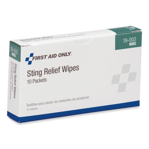 First Aid Only - First Aid Sting Relief Pads, 10/Box