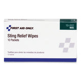 First Aid Only - First Aid Sting Relief Pads, 10/Box