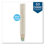 Dixie - PerfecTouch Paper Hot Cups, 16 oz, Coffee Haze Design, 50/Pack
