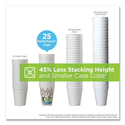 Dixie -PerfecTouch Paper Hot Cups, 12 oz, Coffee Haze Design, 50/Pack