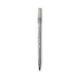 BiC - Round Stic Xtra Life Ballpoint Pen, Stick, Medium 1 mm, Black Ink, Translucent Black Barrel, Dozen