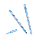 BiC - Round Stic Xtra Life Ballpoint Pen Value Pack, Stick, Medium 1 mm, Blue Ink, Translucent Blue Barrel, 60/Box