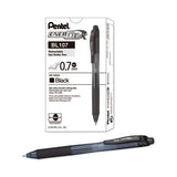 Pantel - EnerGel-X Gel Pen, Retractable, Medium 0.7 mm, Black Ink, Smoke/Black Barrel, Dozen