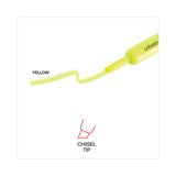 Universal - Desk Highlighters, Fluorescent Yellow Ink, Chisel Tip, Yellow Barrel, Dozen