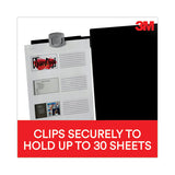 3M - Swing Arm Copyholder, Adhesive Monitor Mount, 30 Sheet Capacity, Plastic, Black/Silver Clip