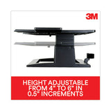 3M - Adjustable Notebook Riser, 13" x 13" x 4" to 6", Black, Supports 20 lbs