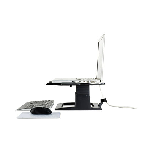 3M - Adjustable Notebook Riser, 13" x 13" x 4" to 6", Black, Supports 20 lbs