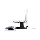 3M - Adjustable Notebook Riser, 13" x 13" x 4" to 6", Black, Supports 20 lbs