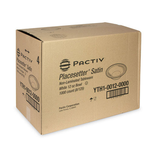 Pactiv Evergreen - Placesetter Satin Non-Laminated Foam Dinnerware, Bowl, 12 oz, White, 1,000/Carton
