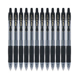 Pilot - G2 Premium Gel Pen, Retractable, Fine 0.7 mm, Black Ink, Smoke/Black Barrel, Dozen